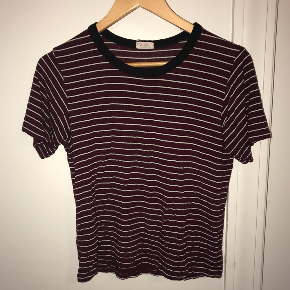 Maroon & White Urban Outfitters Casual Tee
